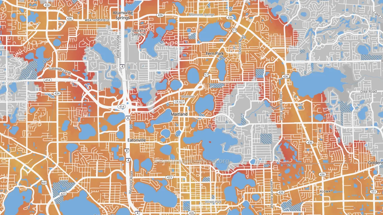 Transit Grade map of 32751, FL