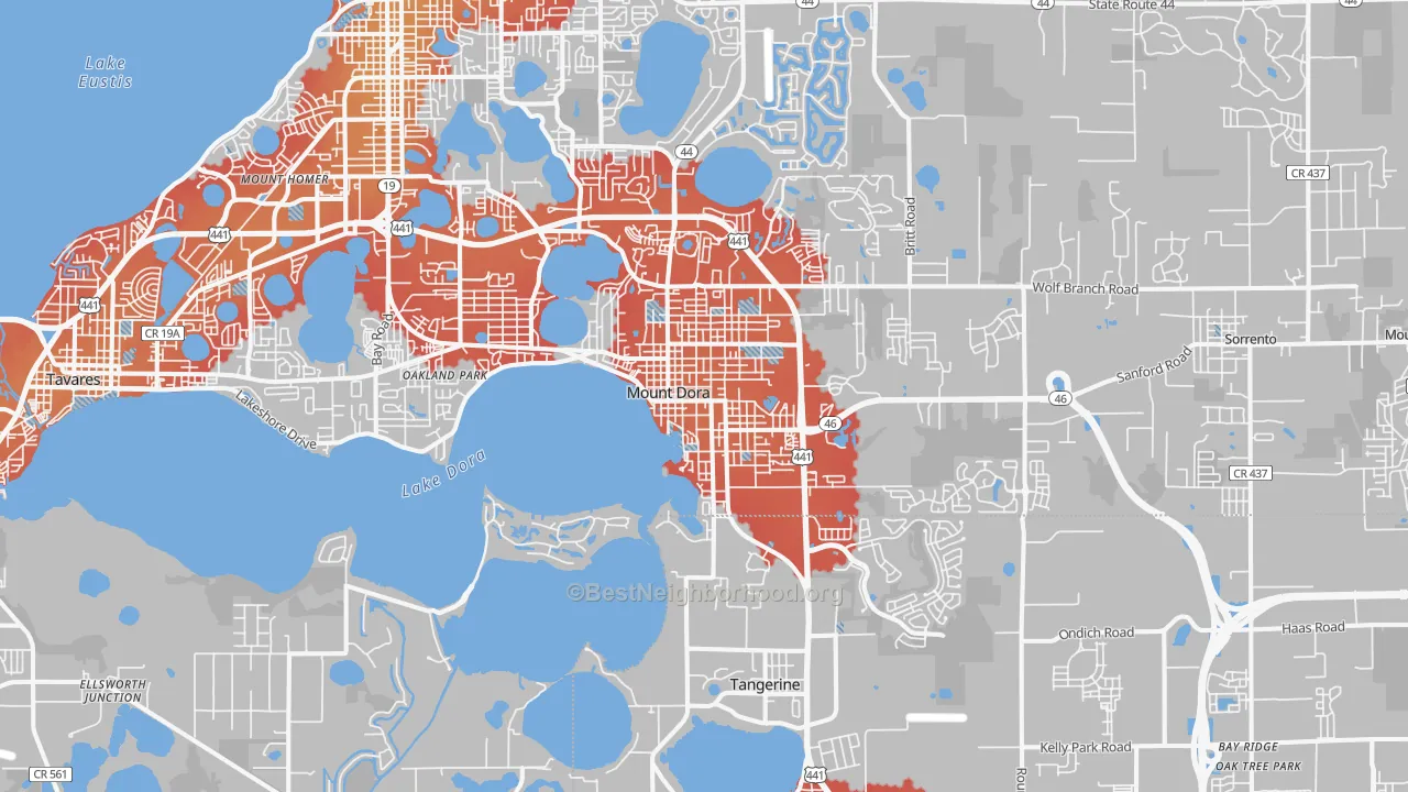 Transit Grade map of 32757, FL
