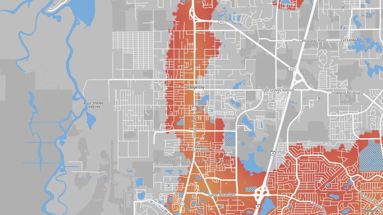 Transit Grade map of 32763, FL
