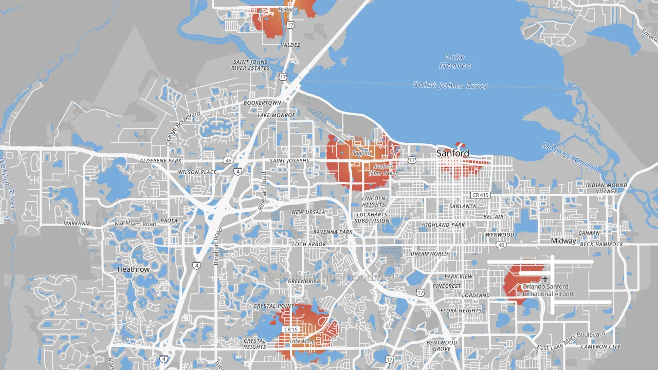 Transit Grade map of 32771, FL
