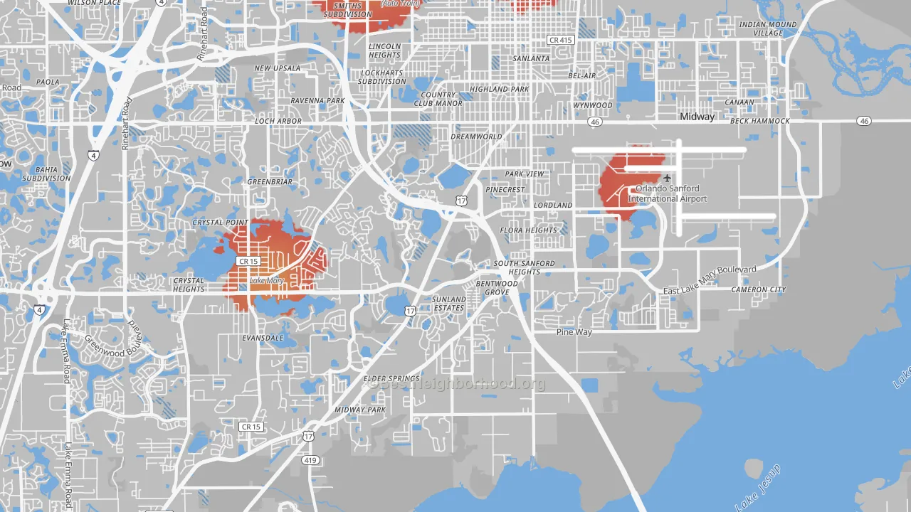 Transit Grade map of 32773, FL