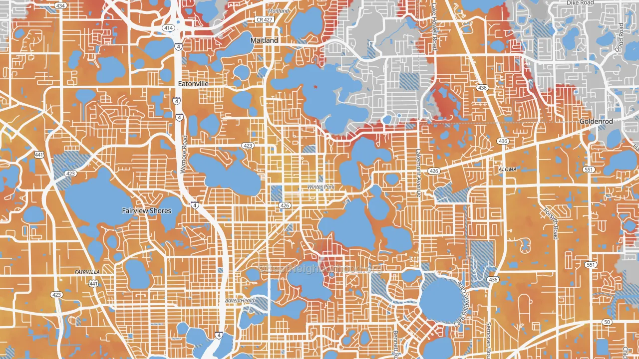 Transit Grade map of 32789, FL