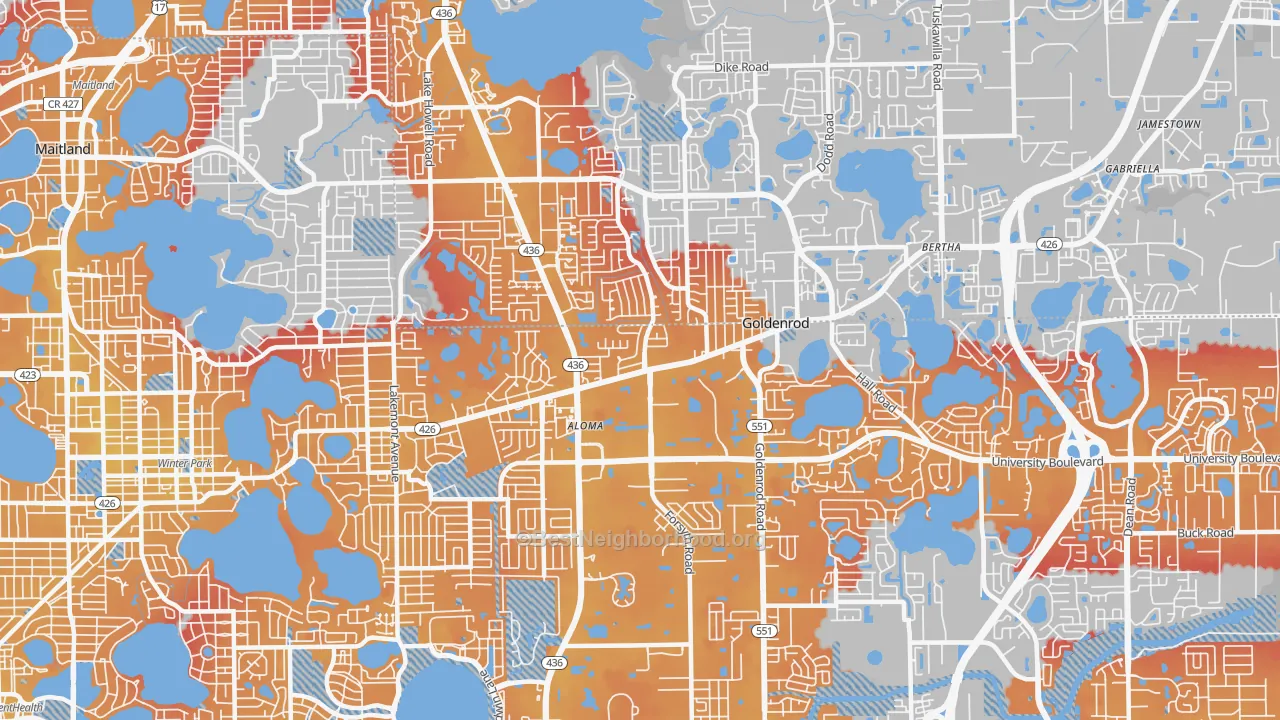 Transit Grade map of 32792, FL