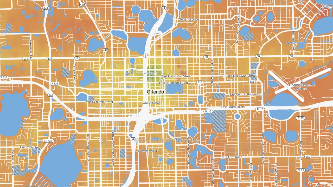 Transit Grade map of 32801, FL