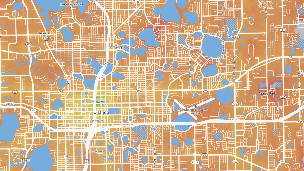 Transit Grade map of 32803, FL