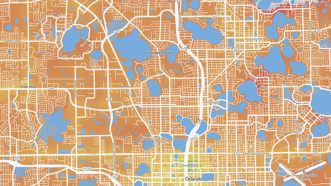 Transit Grade map of 32804, FL