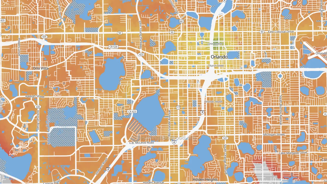 Transit Grade map of 32805, FL