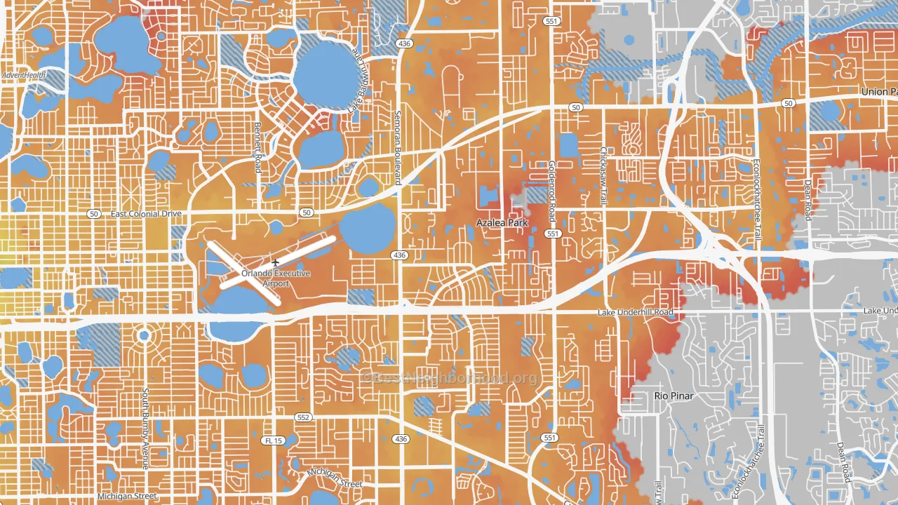 Transit Grade map of 32807, FL