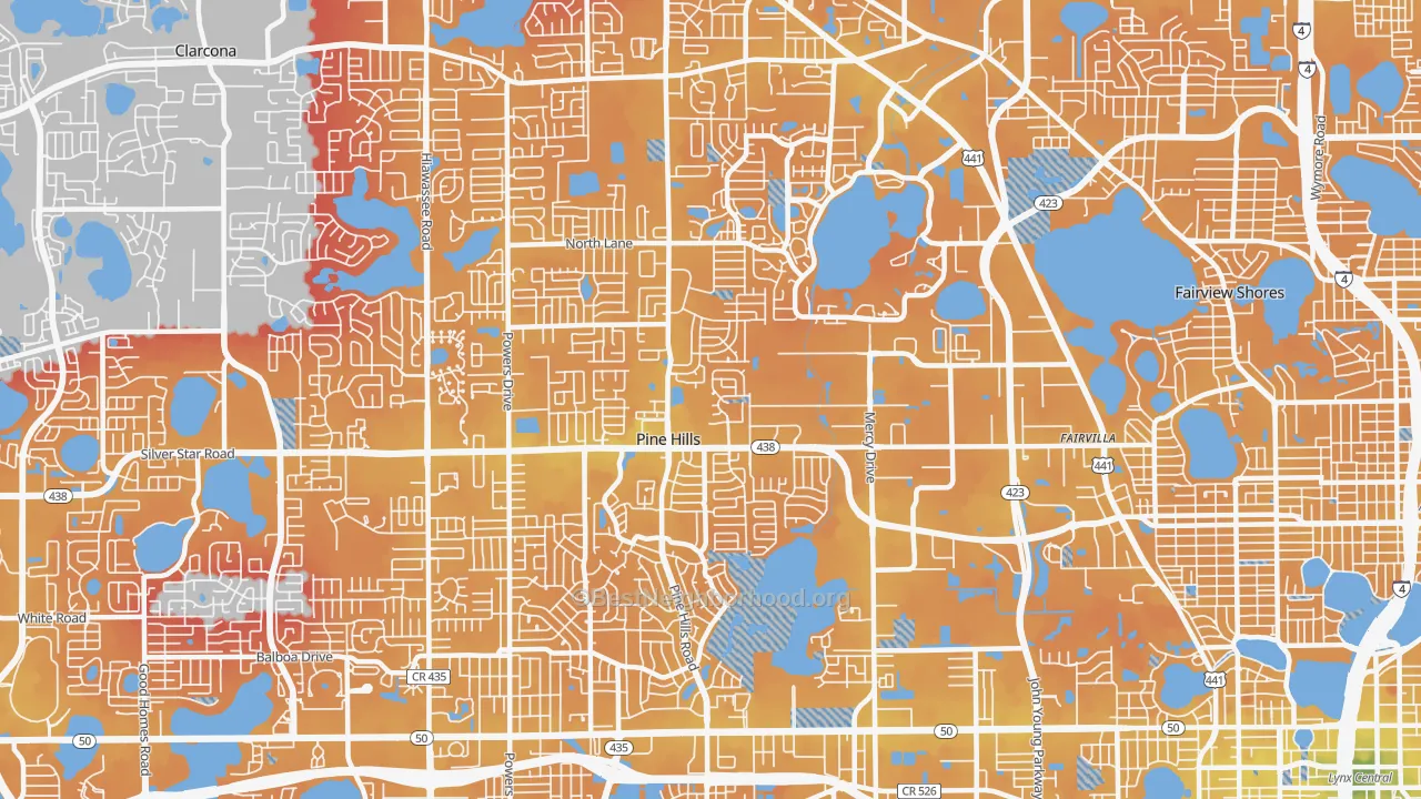 Transit Grade map of 32808, FL