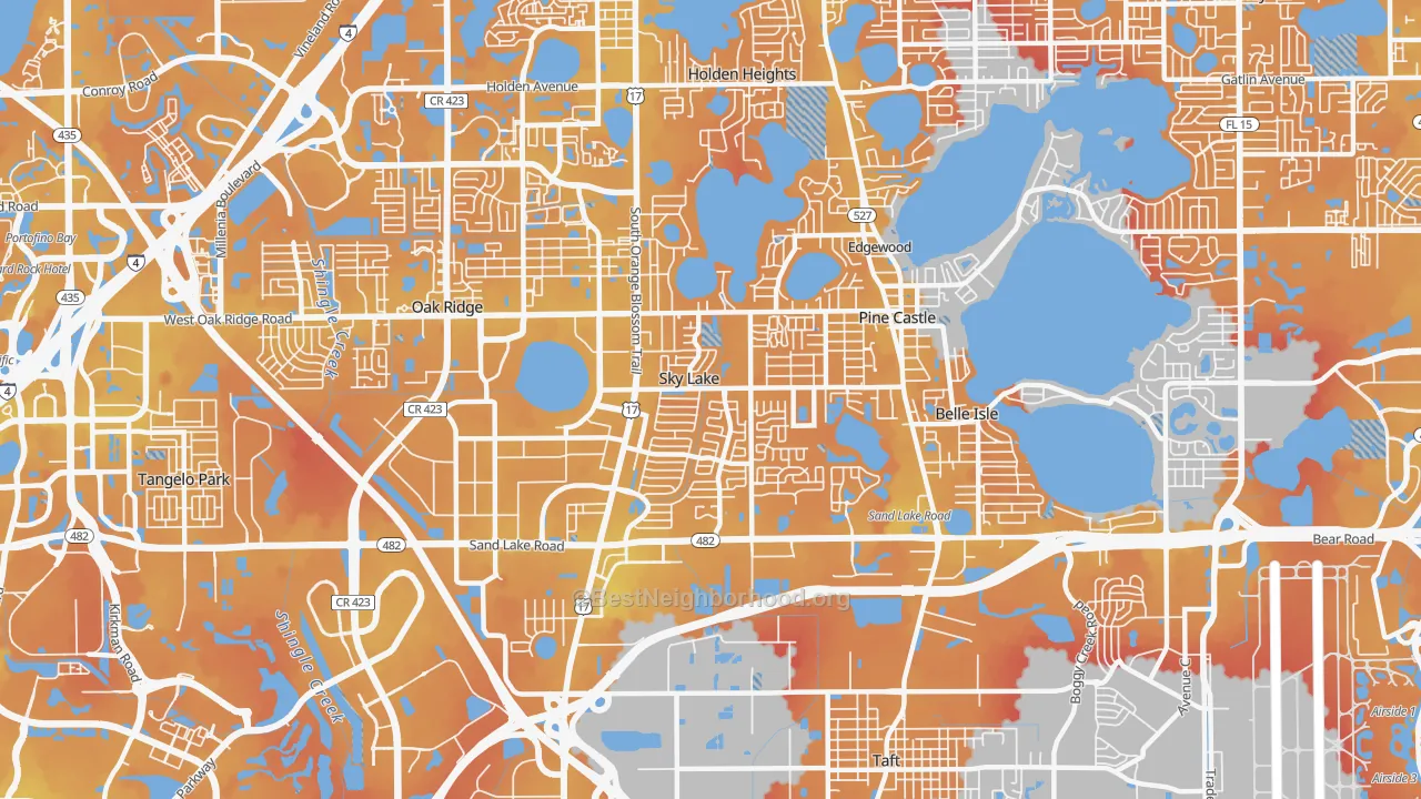 Transit Grade map of 32809, FL