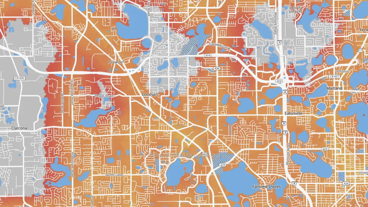 Transit Grade map of 32810, FL