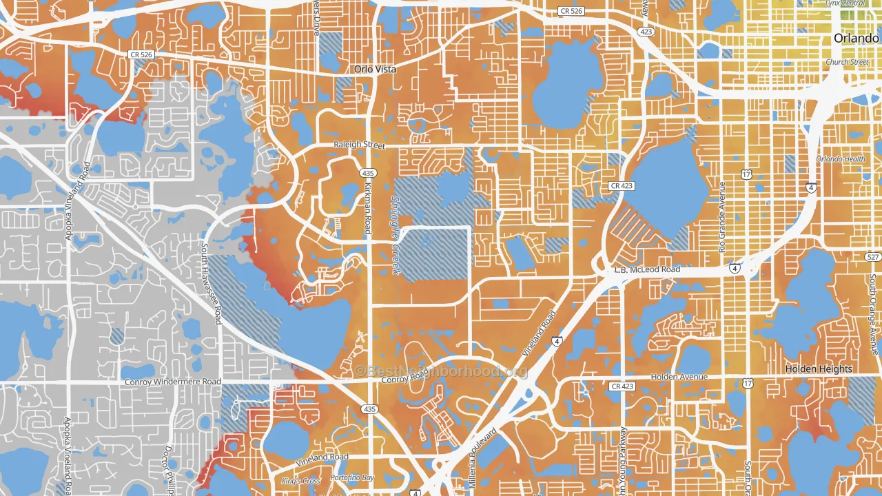 Transit Grade map of 32811, FL