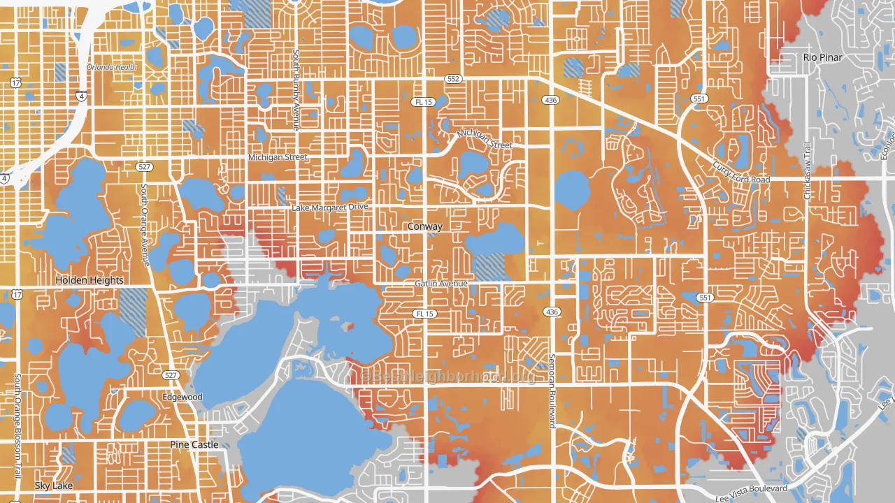 Transit Grade map of 32812, FL