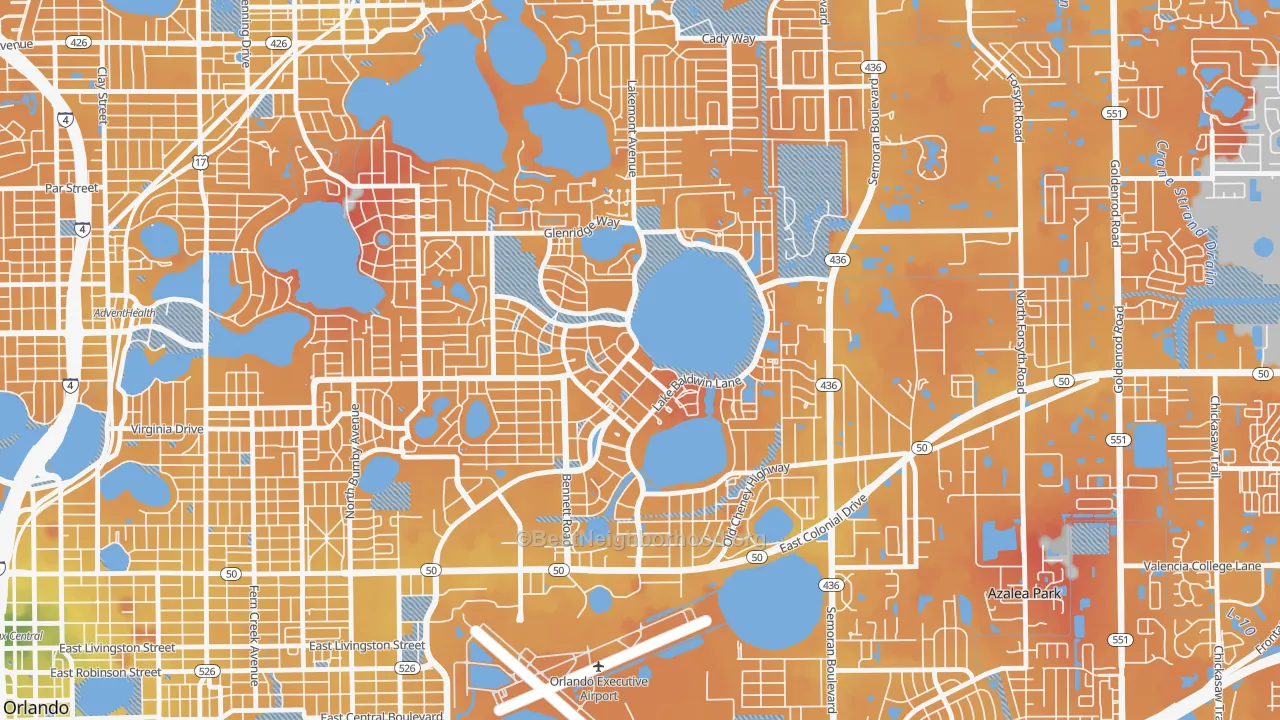 Transit Grade map of 32814, FL