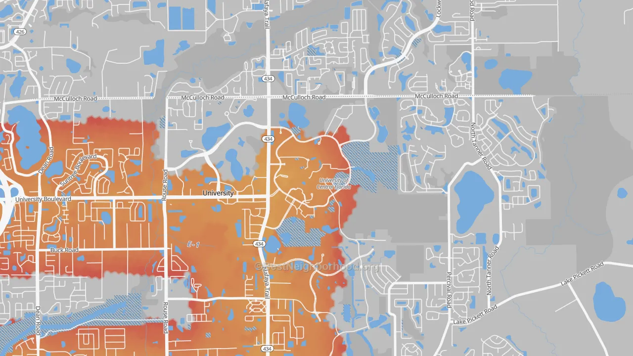 Transit Grade map of 32816, FL