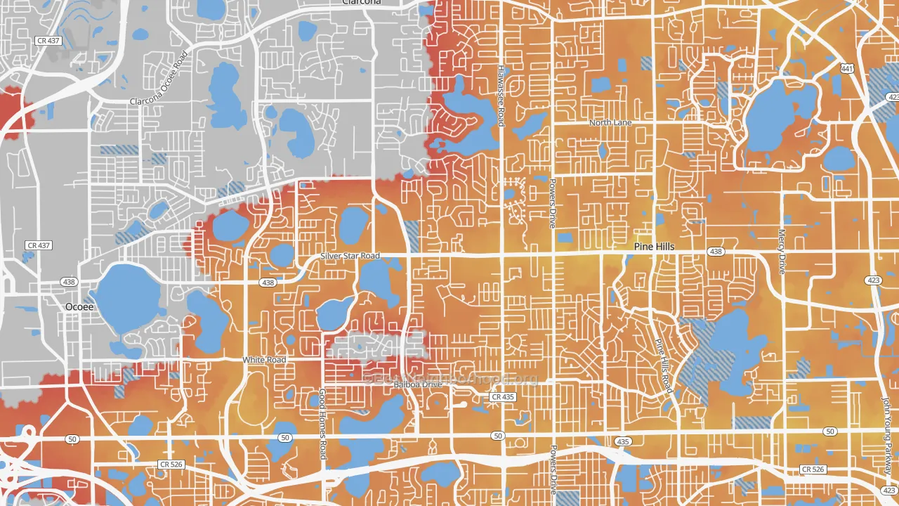 Transit Grade map of 32818, FL