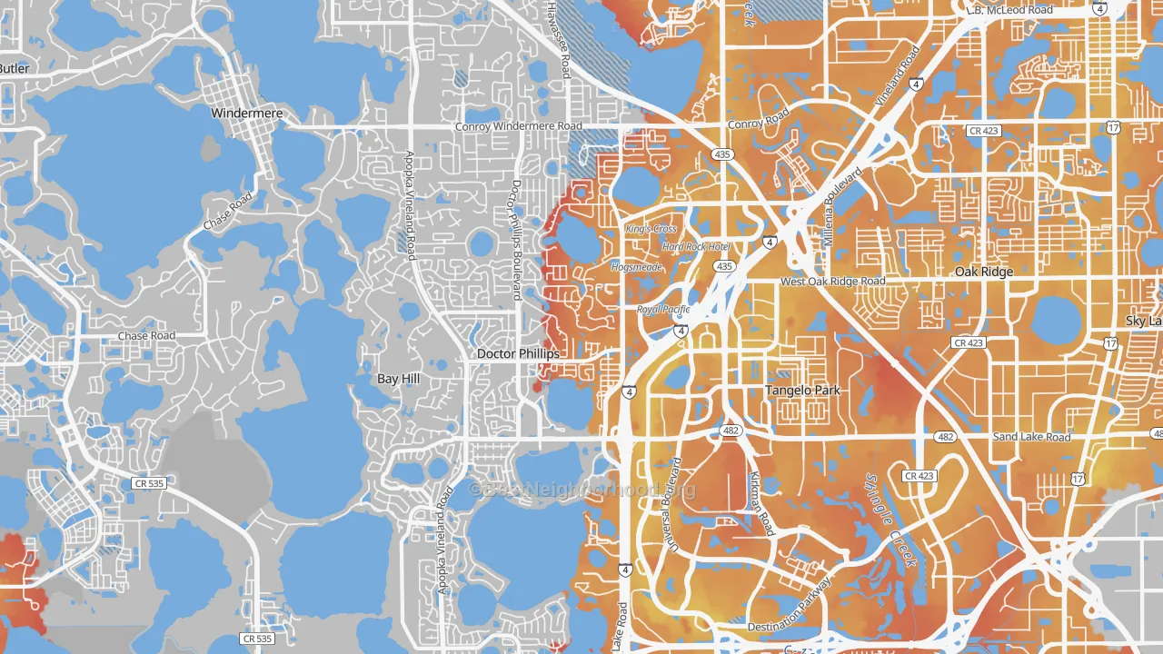 Transit Grade map of 32819, FL