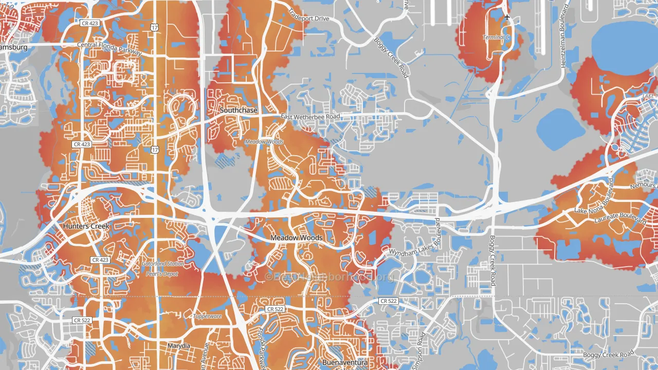 Transit Grade map of 32824, FL