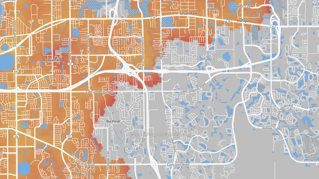 Transit Grade map of 32825, FL