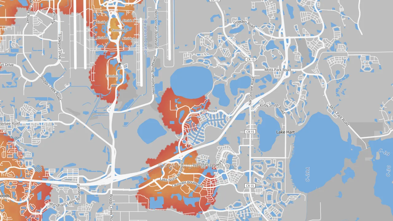 Transit Grade map of 32827, FL