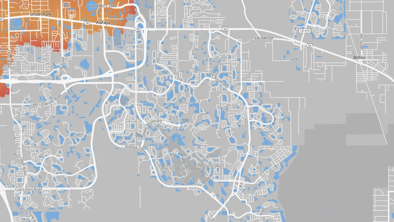 Transit Grade map of 32828, FL