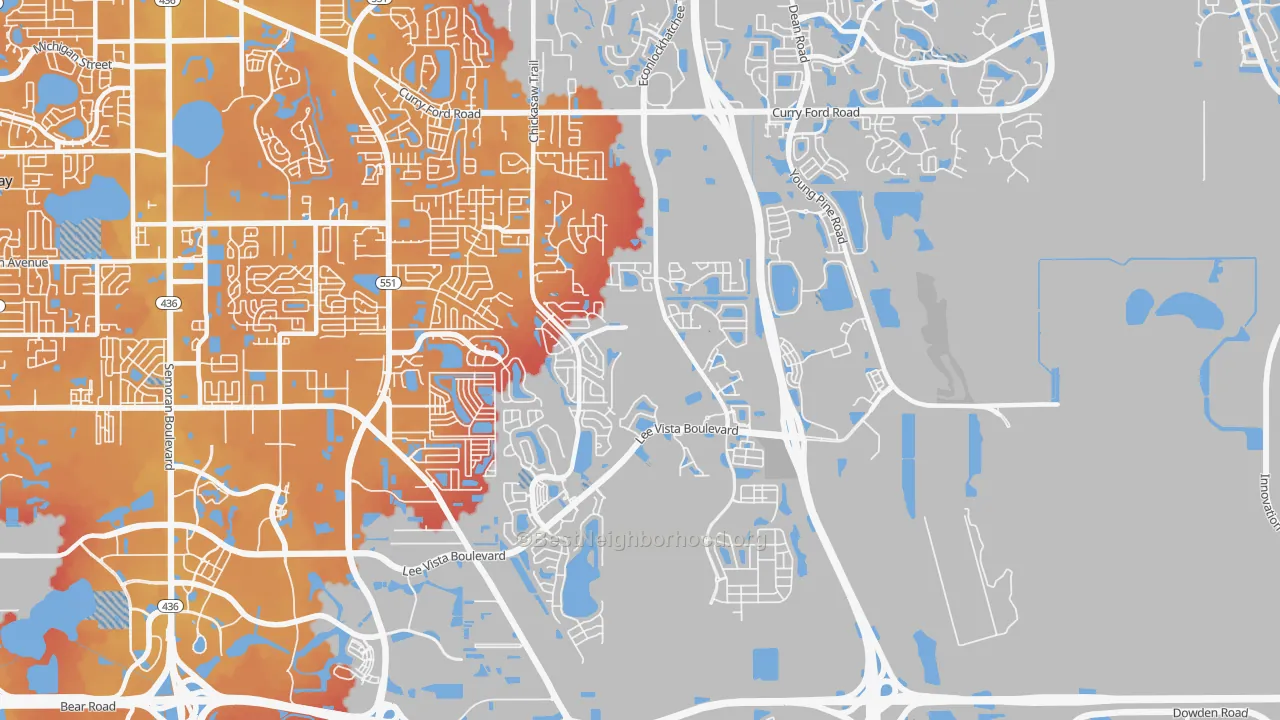 Transit Grade map of 32829, FL