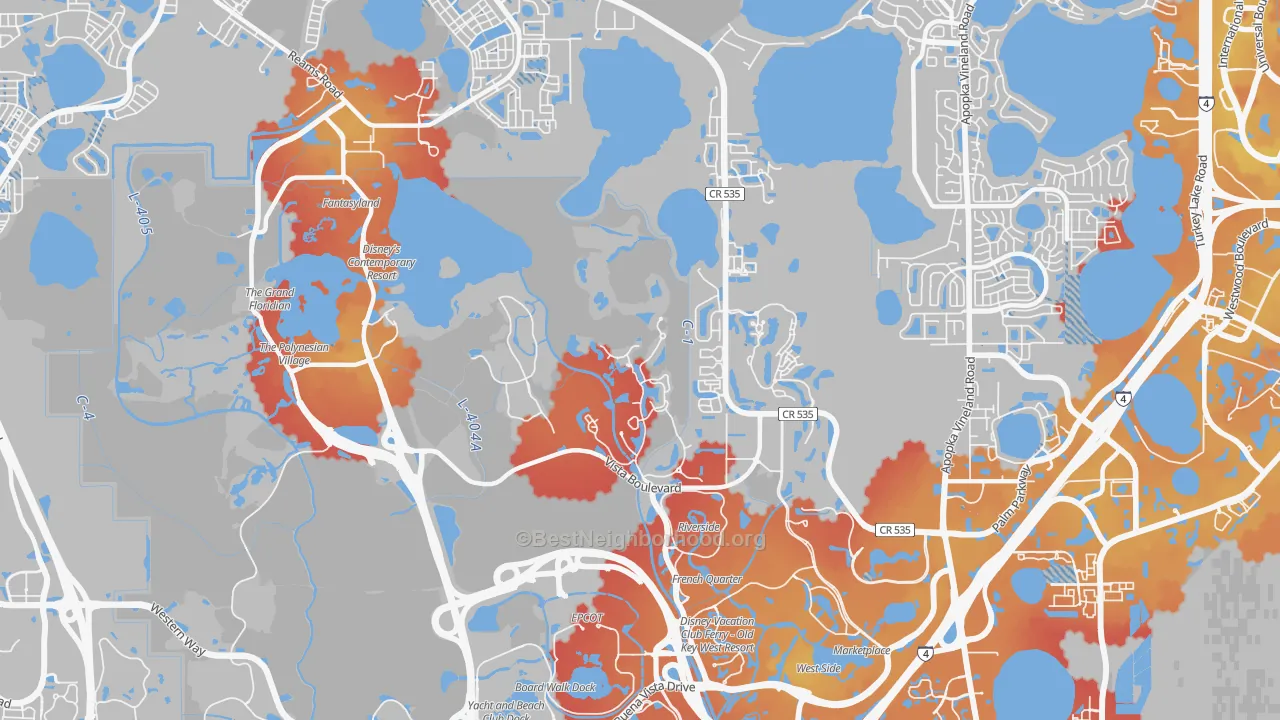 Transit Grade map of 32830, FL