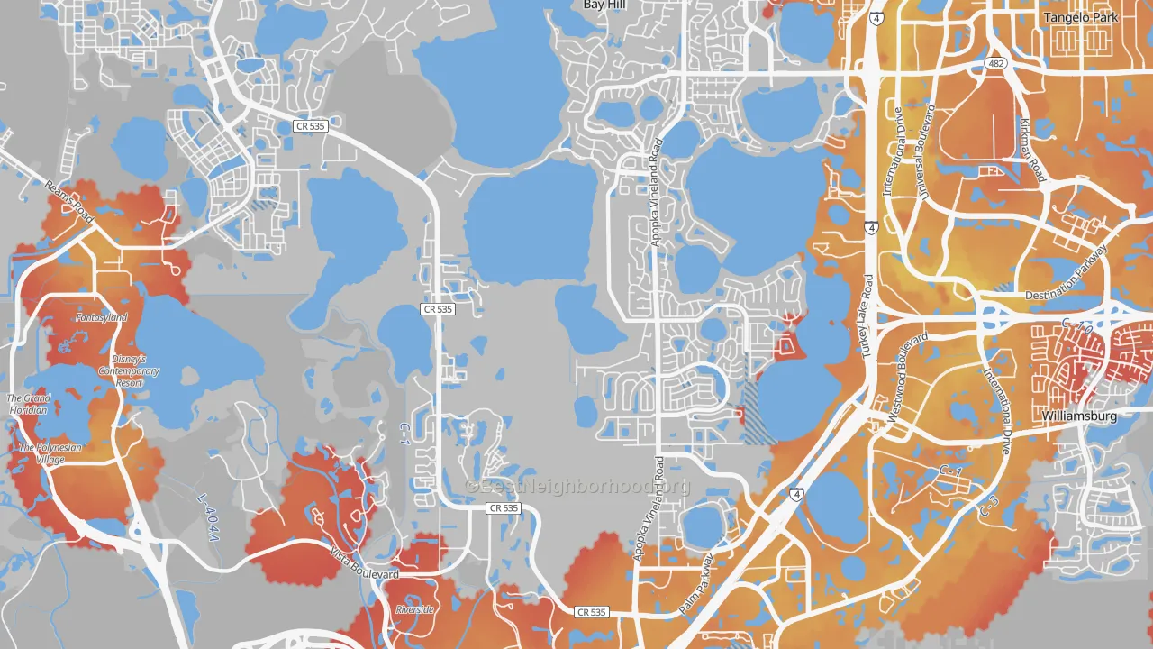 Transit Grade map of 32836, FL