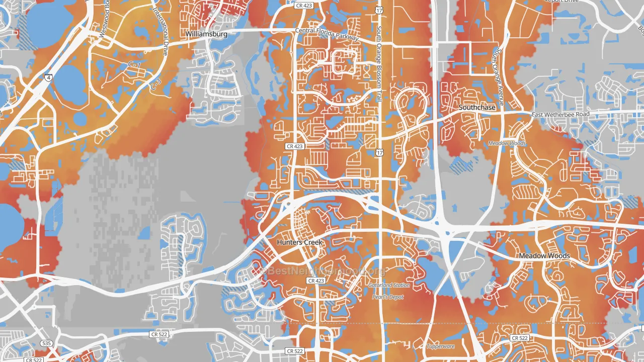 Transit Grade map of 32837, FL