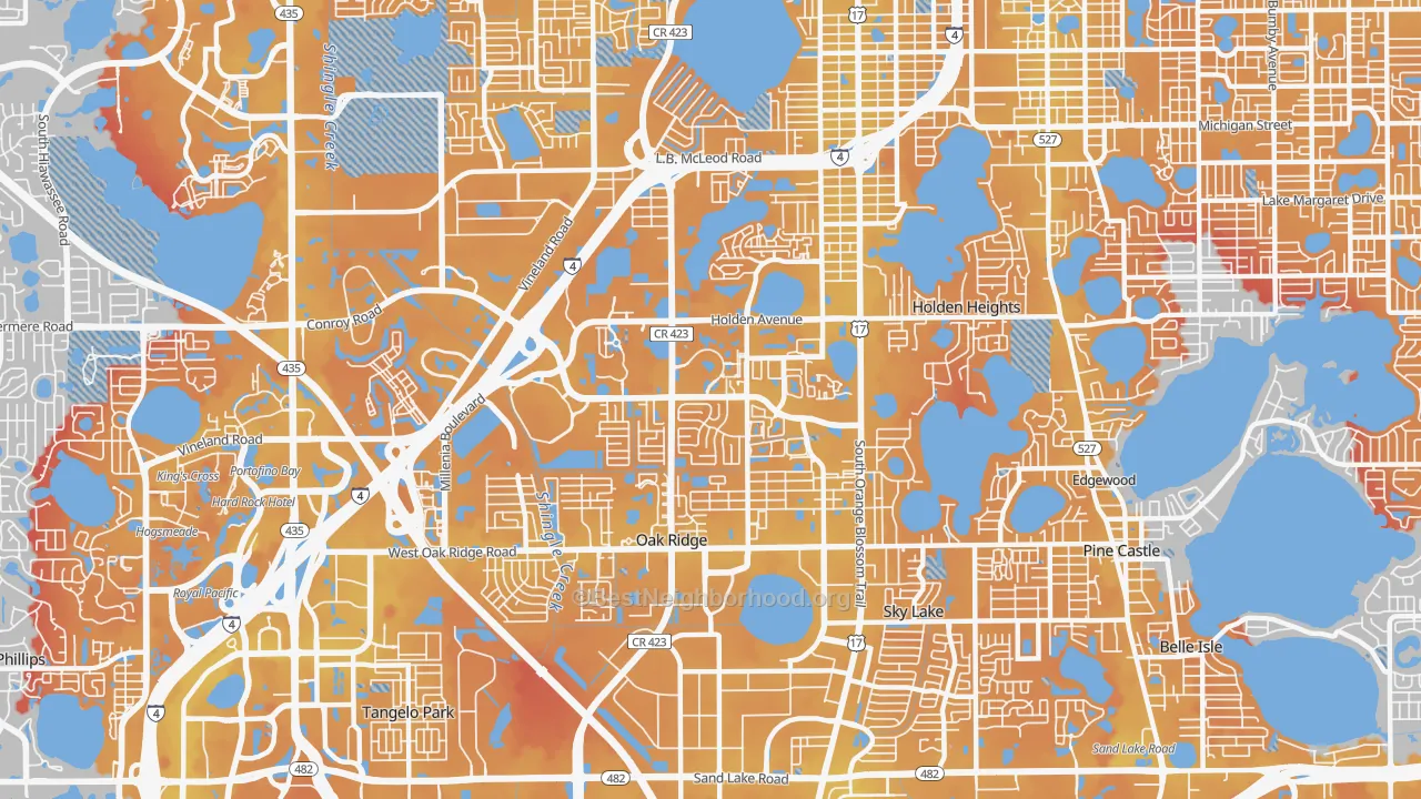 Transit Grade map of 32839, FL