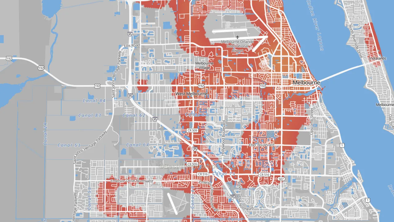 Transit Grade map of 32904, FL