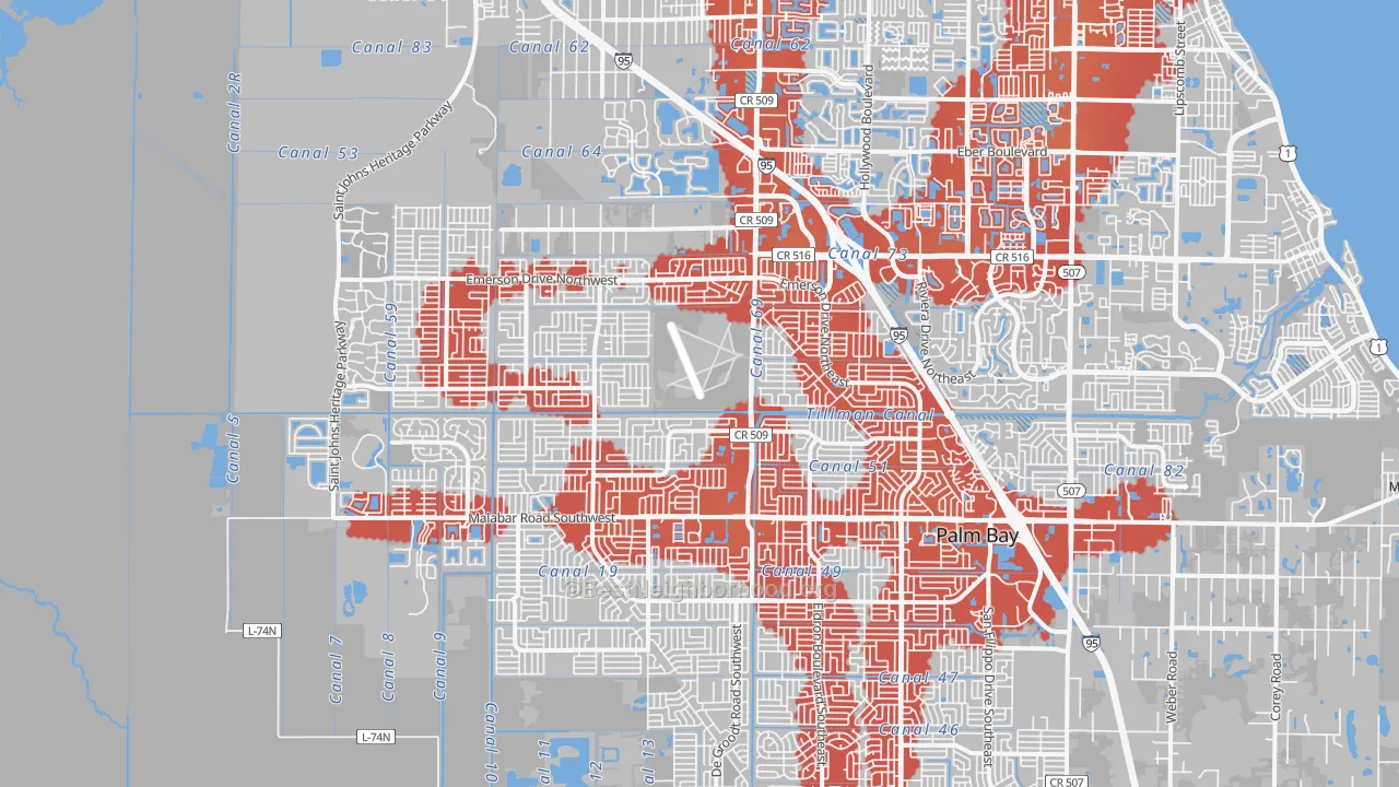 Transit Grade map of 32907, FL