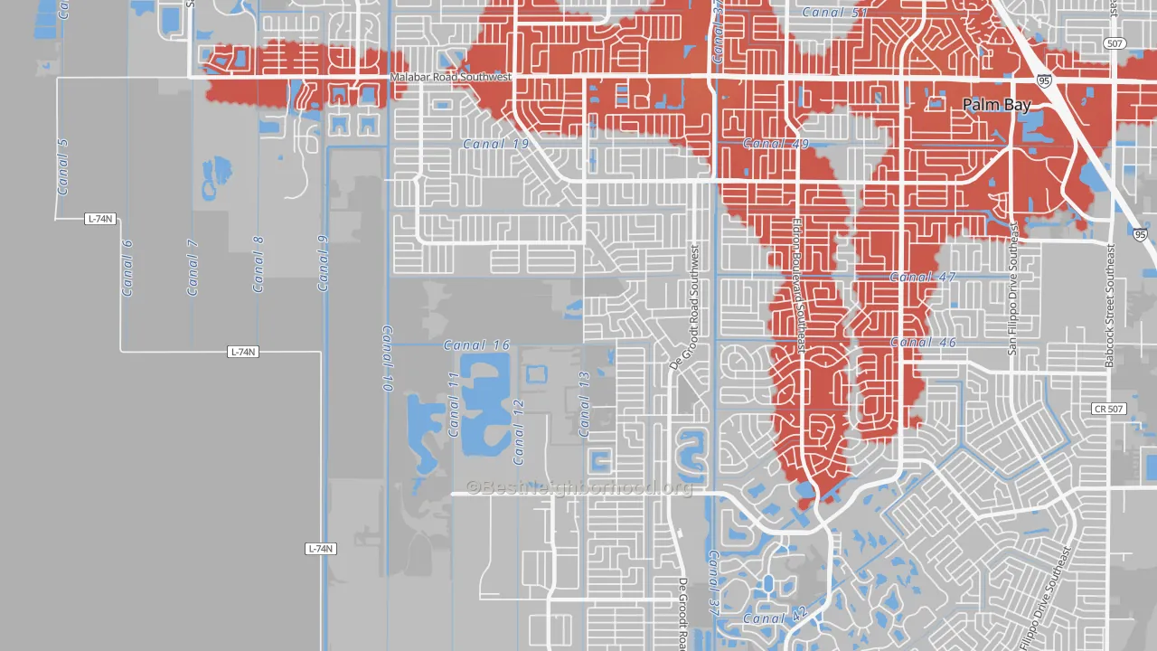 Transit Grade map of 32908, FL