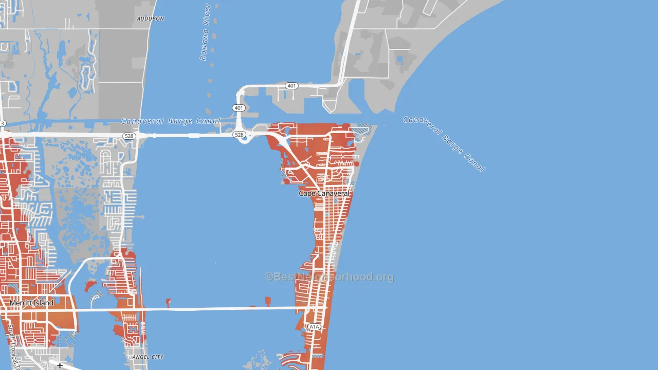 Transit Grade map of 32920, FL
