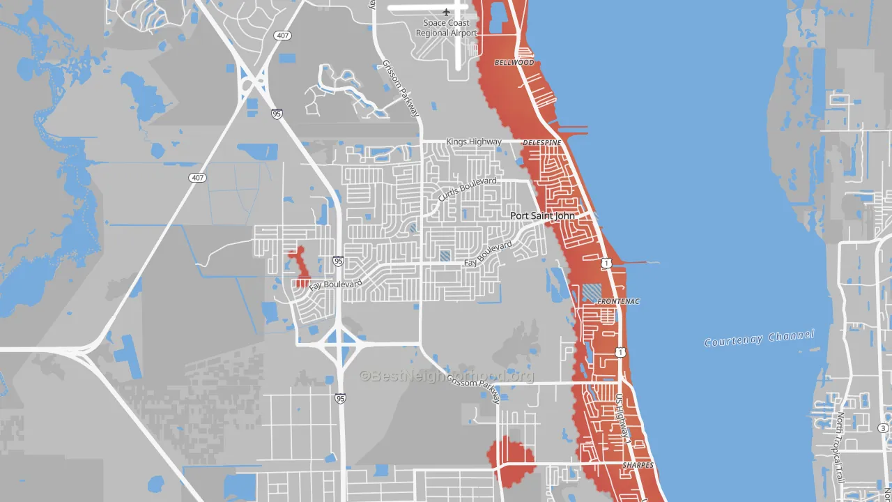 Transit Grade map of 32927, FL