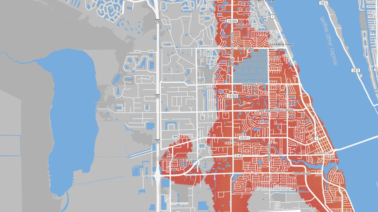 Transit Grade map of 32934, FL