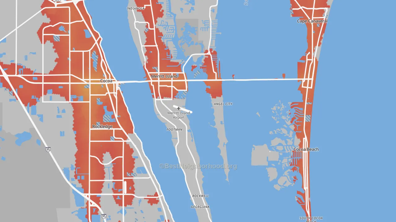 Transit Grade map of 32952, FL