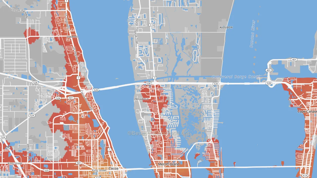 Transit Grade map of 32953, FL