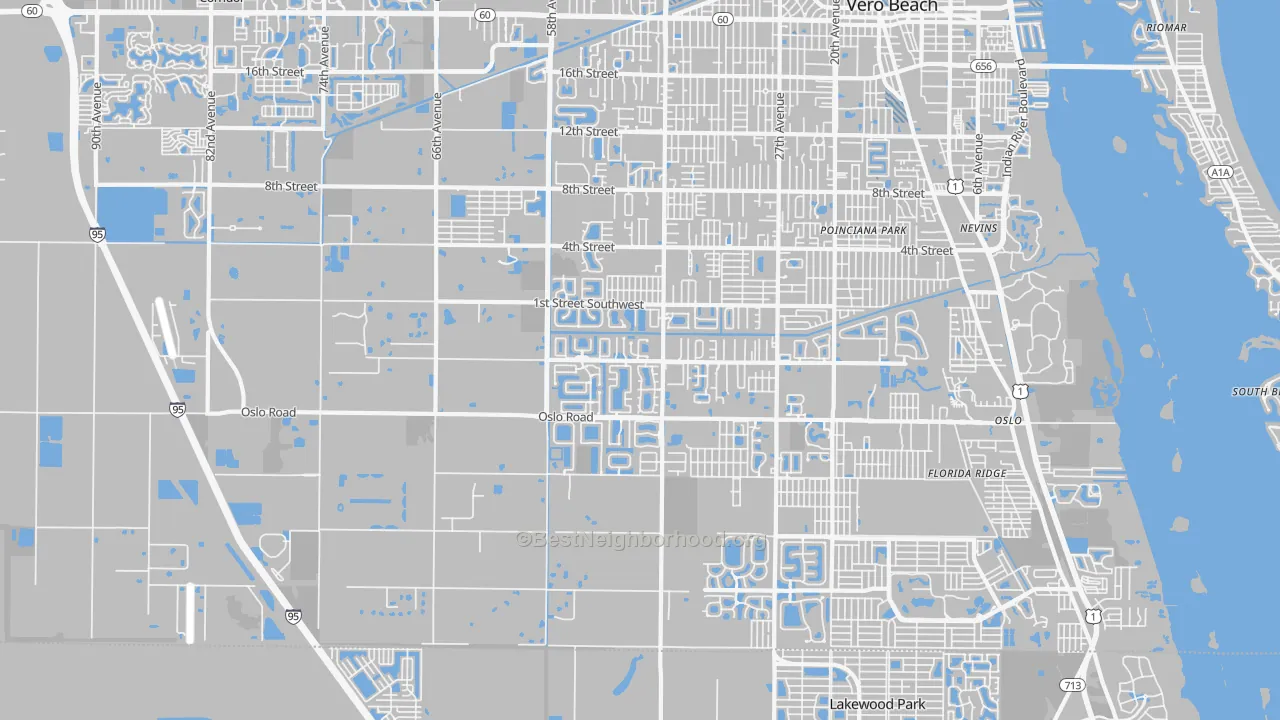 Transit Grade map of 32968, FL