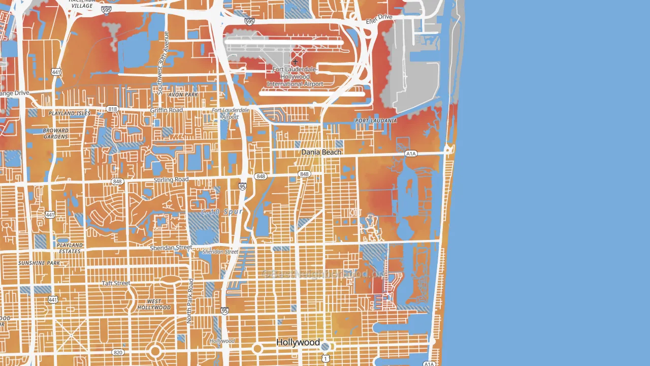 Transit Grade map of 33004, FL