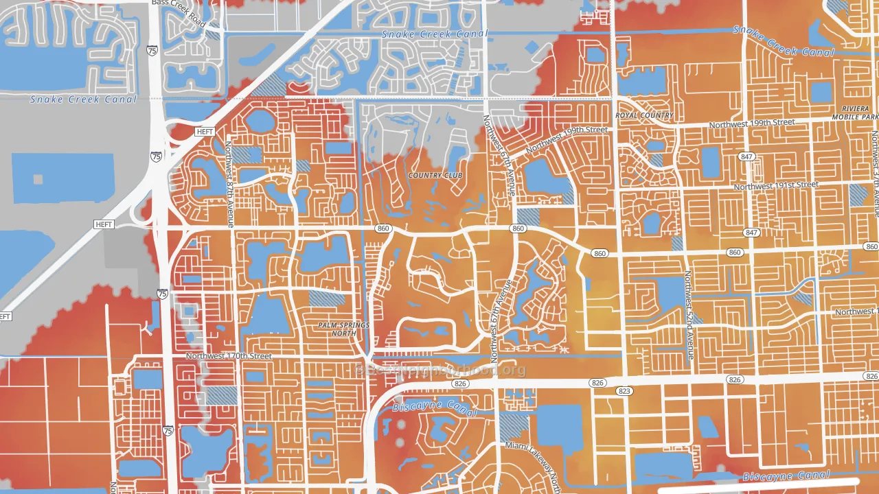 Transit Grade map of 33015, FL