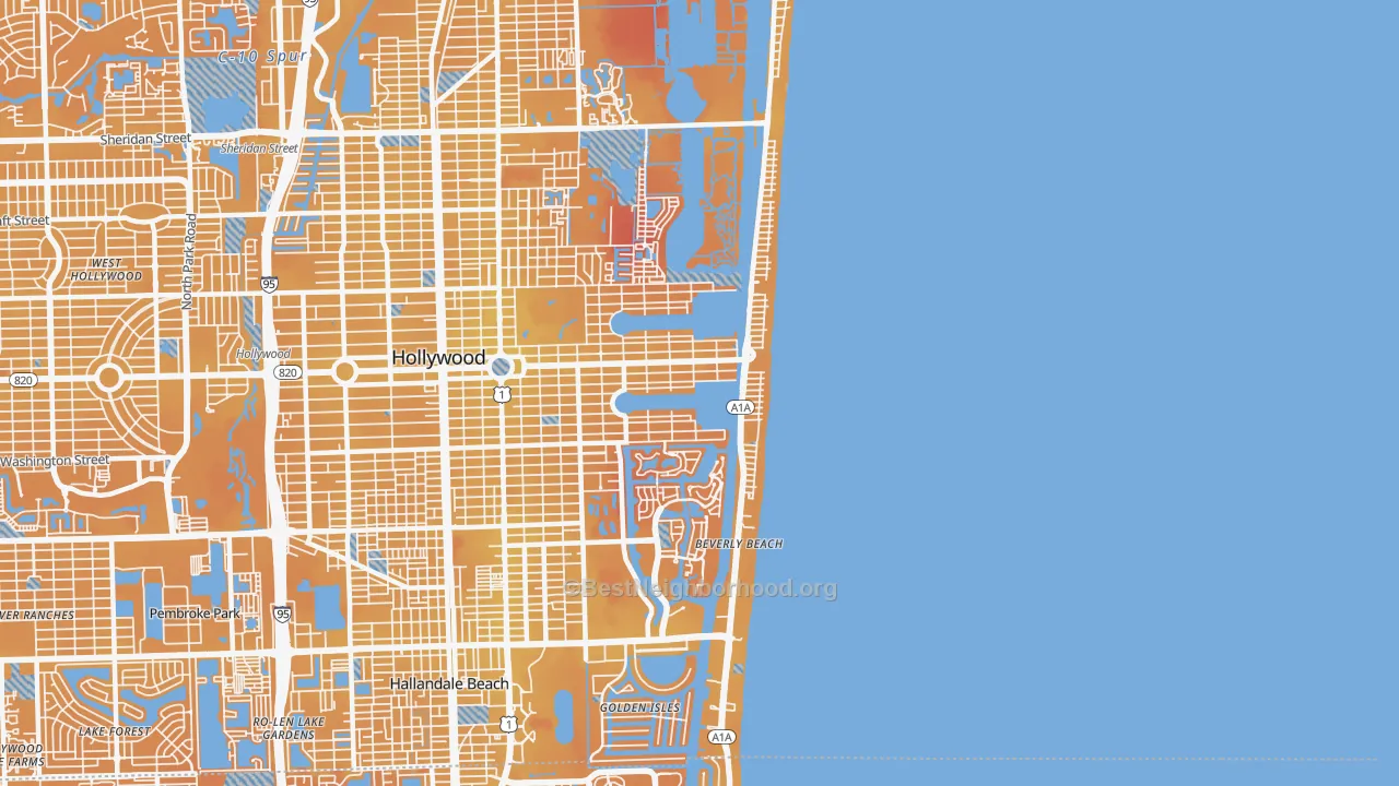 Transit Grade map of 33019, FL