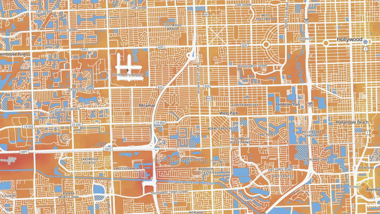 Transit Grade map of 33023, FL