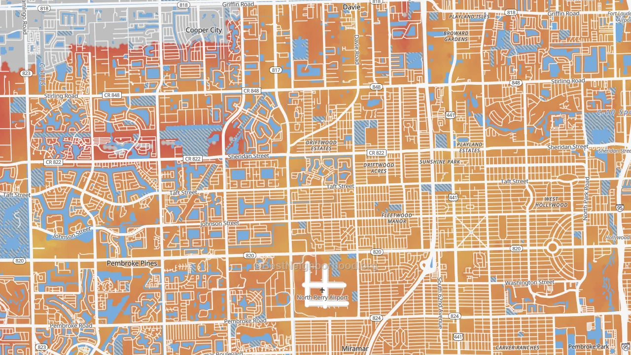 Transit Grade map of 33024, FL