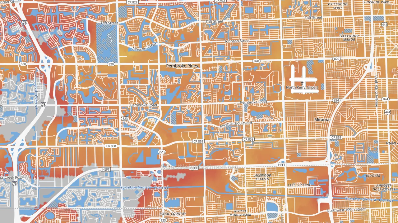Transit Grade map of 33025, FL