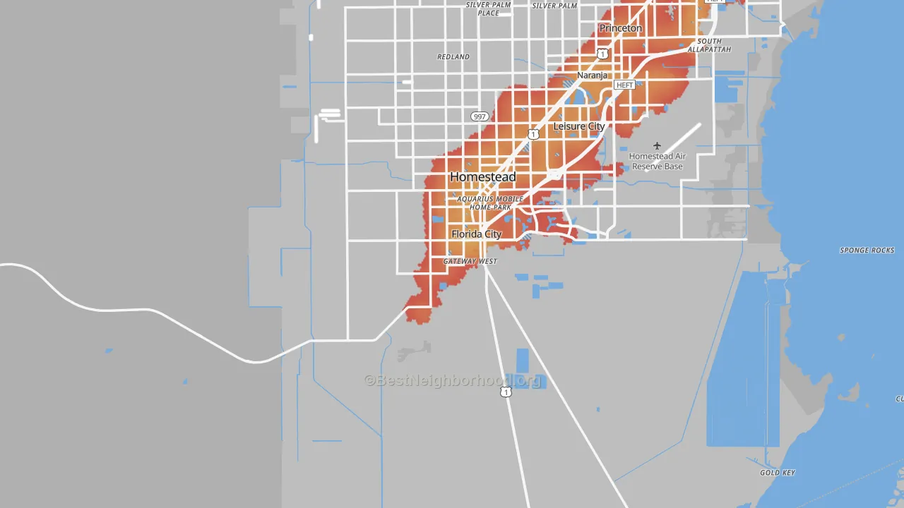 Transit Grade map of 33034, FL