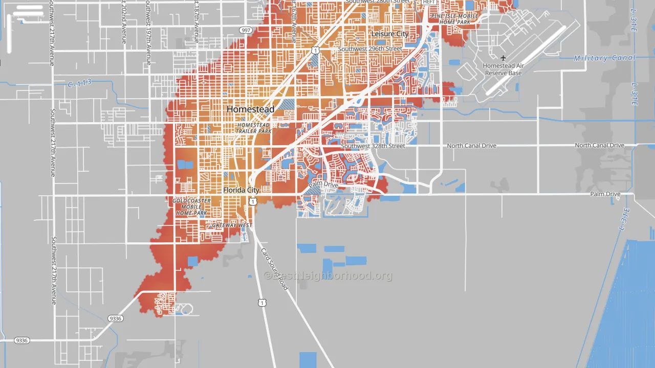 Transit Grade map of 33035, FL
