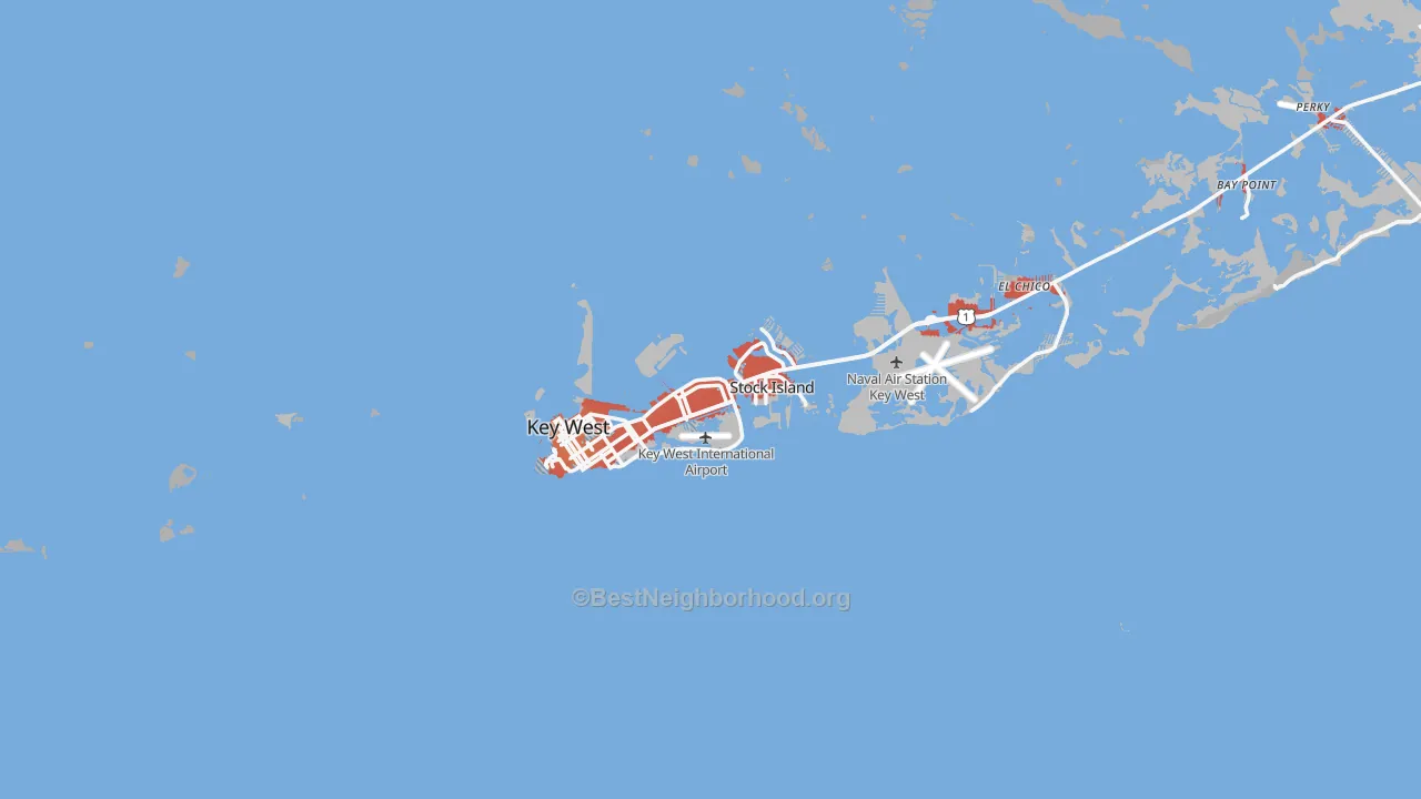 Transit Grade map of 33040, FL