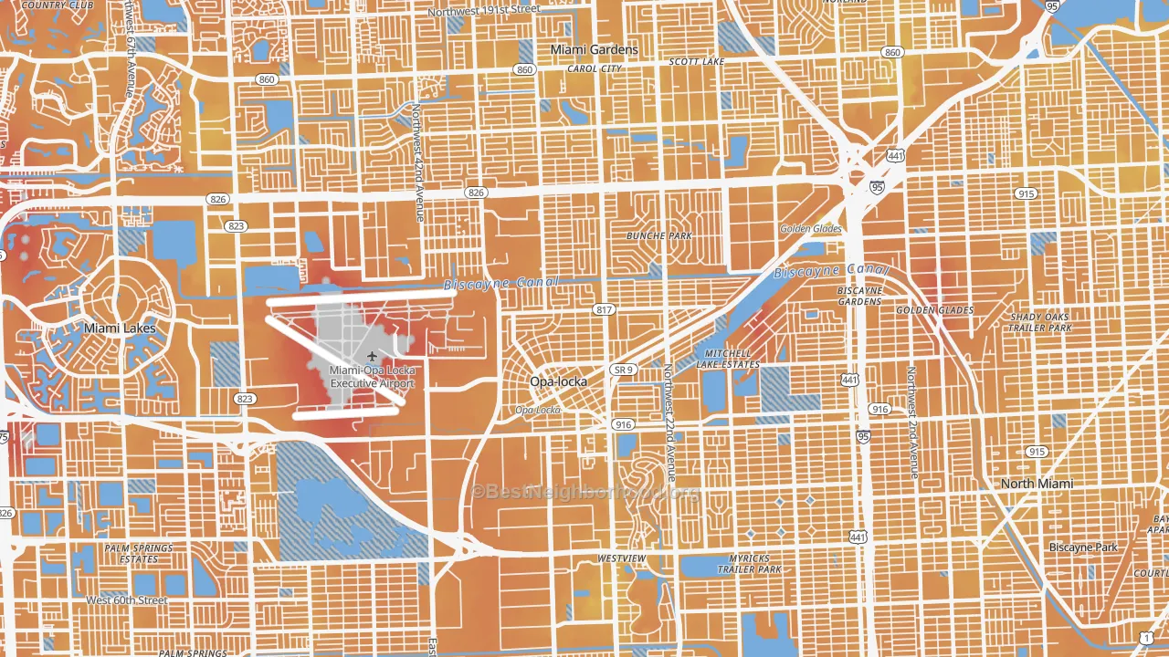 Transit Grade map of 33054, FL
