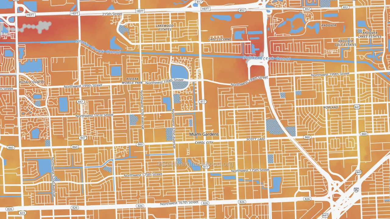 Transit Grade map of 33056, FL